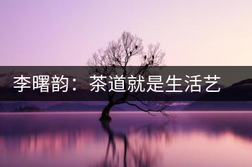 李曙韻：茶道就是生活藝術(shù)