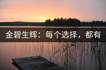 金碧生輝:每個選擇,都有選擇的理由