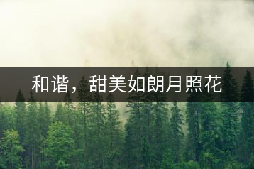 和諧，甜美如朗月照花