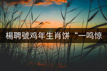 楊聘號(hào)雞年生肖餅“一鳴驚人”全國(guó)上市！