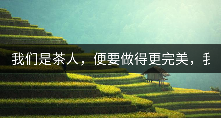 我們是茶人，便要做得更完美，我們是茶客，便要懂得沉默...我們是茶人，便要做得更完美，我們是茶客，便要懂得沉默！
