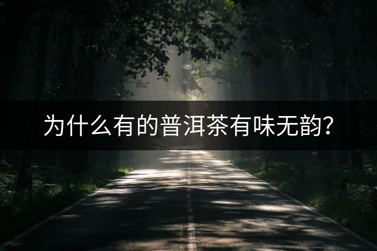 為什么有的普洱茶有味無韻？