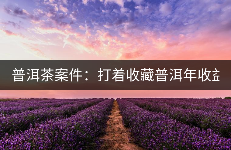 普洱茶案件：打著收藏普洱年收益不低于16%，非法吸收公眾存款