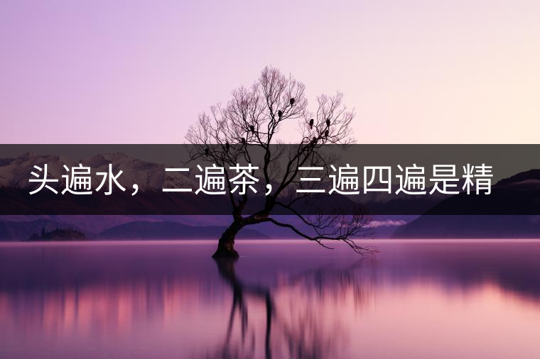 頭遍水，二遍茶，三遍四遍是精華