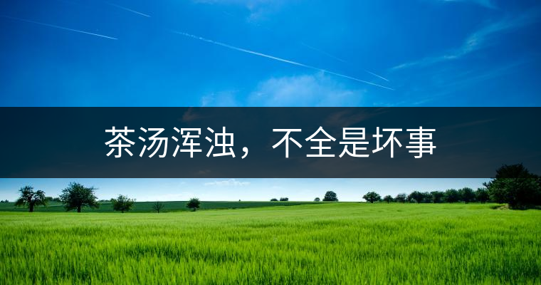 茶湯渾濁，不全是壞事