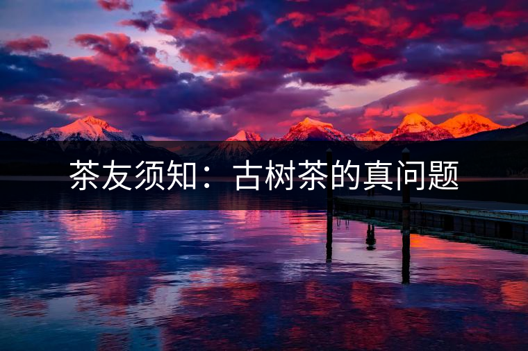 茶友須知:古樹茶的真問題 茶友須知:古樹茶的真問題