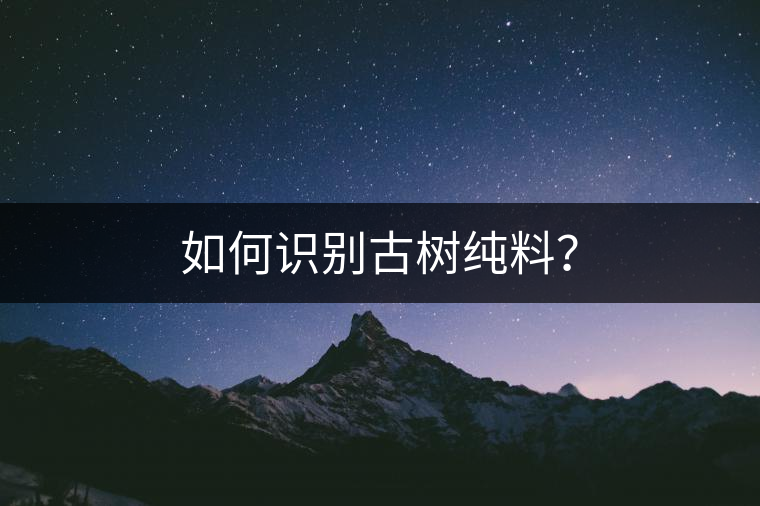 如何識別古樹純料？