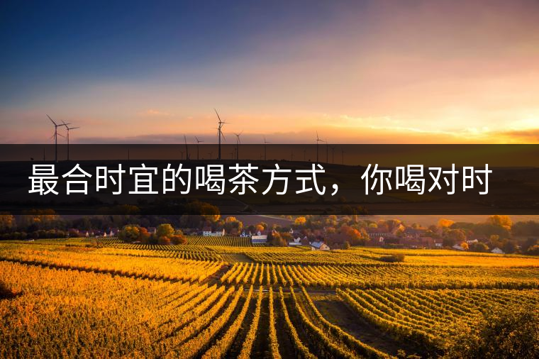 最合時宜的喝茶方式，你喝對時間了嗎？