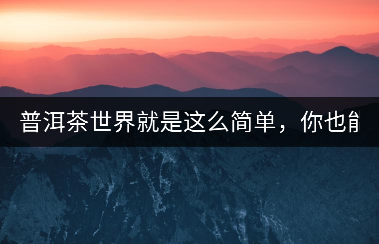 普洱茶世界就是這么簡(jiǎn)單，你也能懂！