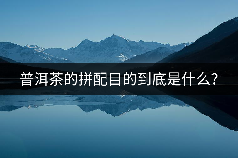 普洱茶的拼配目的到底是什么？
