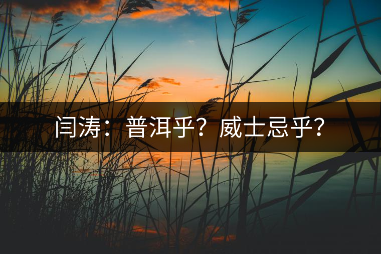 閆濤：普洱乎？威士忌乎？