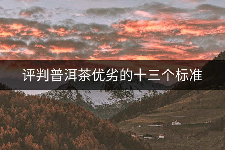 評(píng)判普洱茶優(yōu)劣的十三個(gè)標(biāo)準(zhǔn)