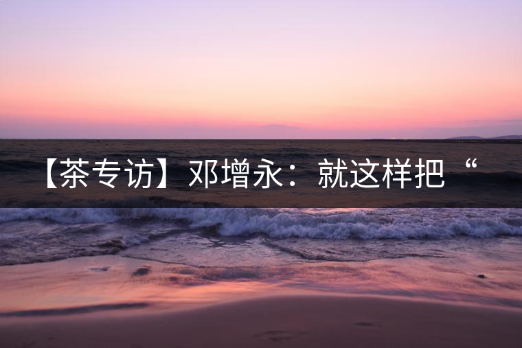 【茶專訪】鄧增永：就這樣把“小產區(qū)”模式踐行起來了！