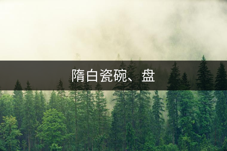 隋白瓷碗、盤(pán)