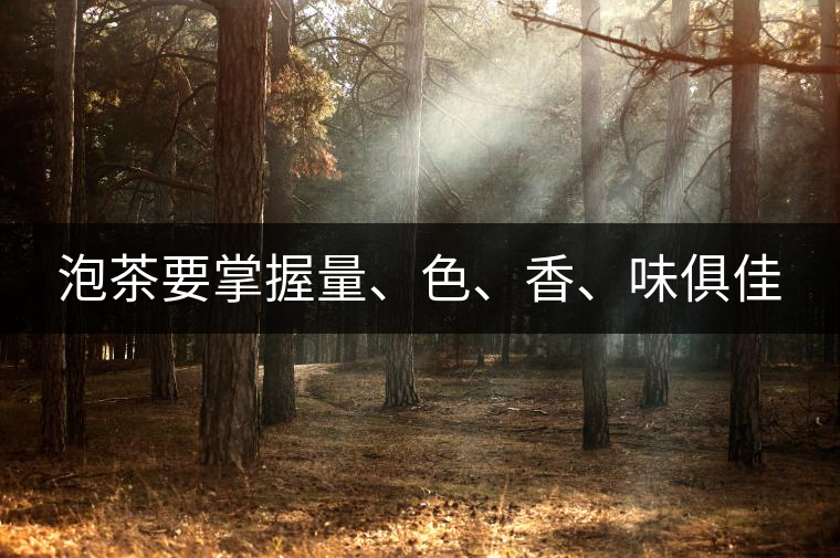 泡茶要掌握量、色、香、味俱佳