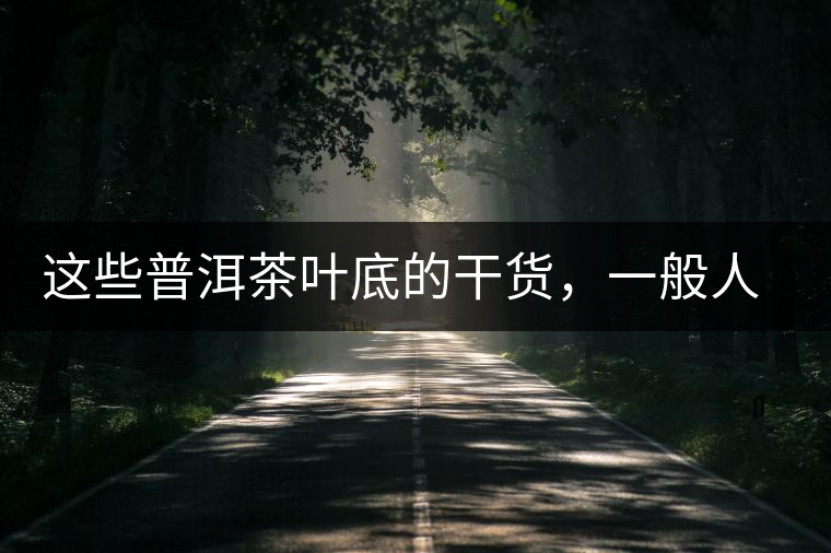 這些普洱茶葉底的干貨，一般人我不告訴他