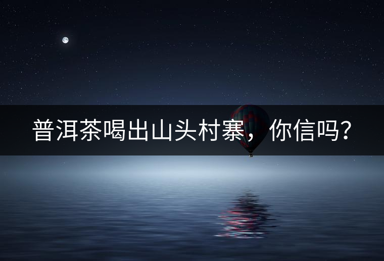 普洱茶喝出山頭村寨，你信嗎？