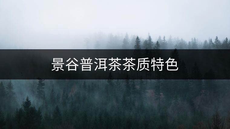 景谷普洱茶茶質(zhì)特色