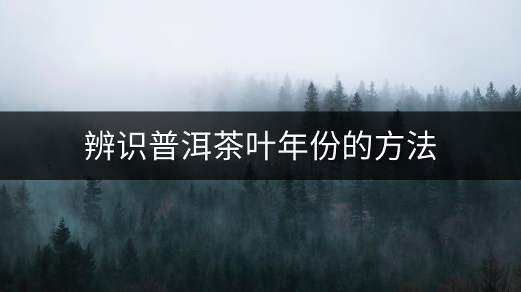 辨識普洱茶葉年份的方法