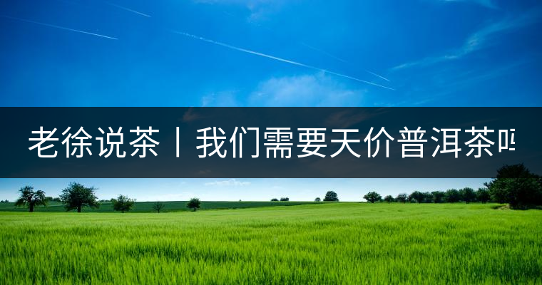 老徐說(shuō)茶丨我們需要天價(jià)普洱茶嗎？