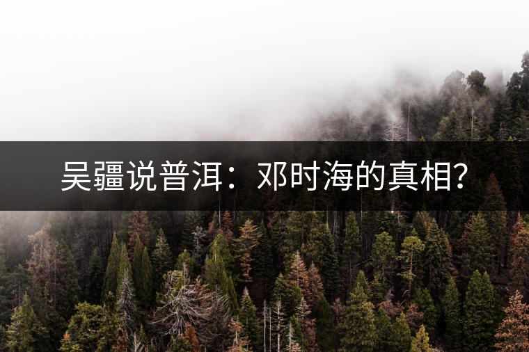 吳疆說普洱：鄧時海的真相？
