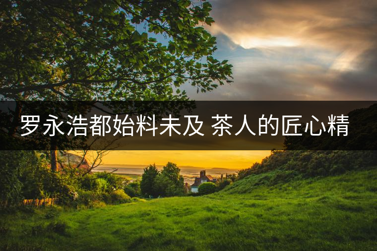 羅永浩都始料未及 茶人的匠心精神竟如此神般 羅永浩都始料未及 茶人的匠心精神竟如此神般