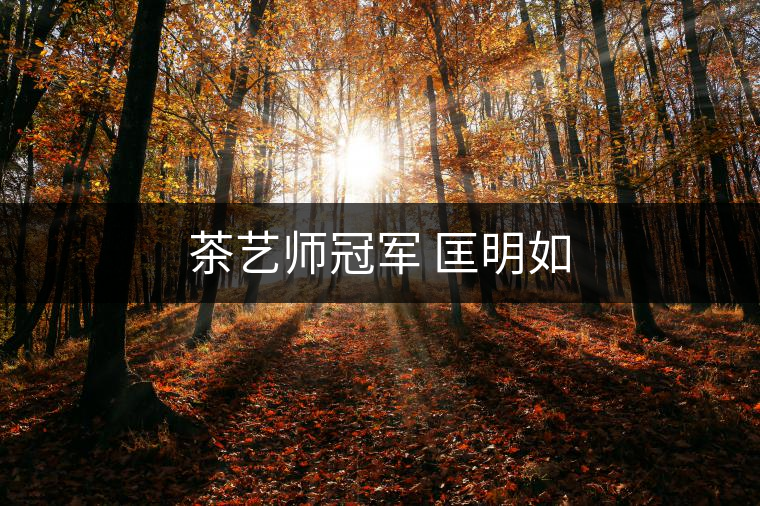 茶藝師冠軍 匡明如