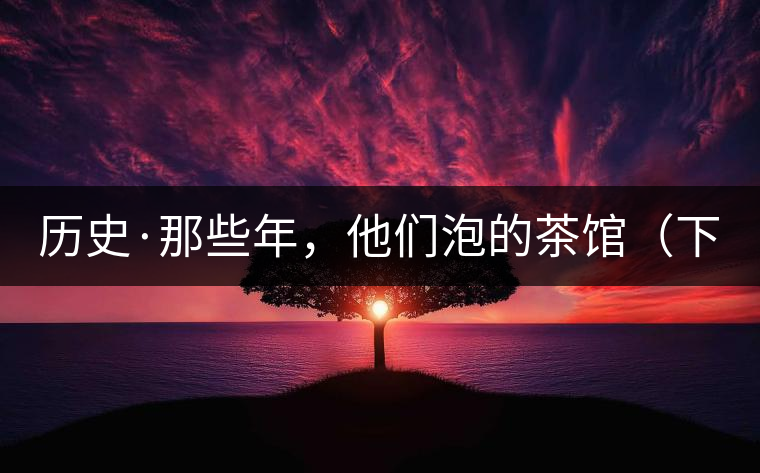 歷史·那些年，他們泡的茶館（下）