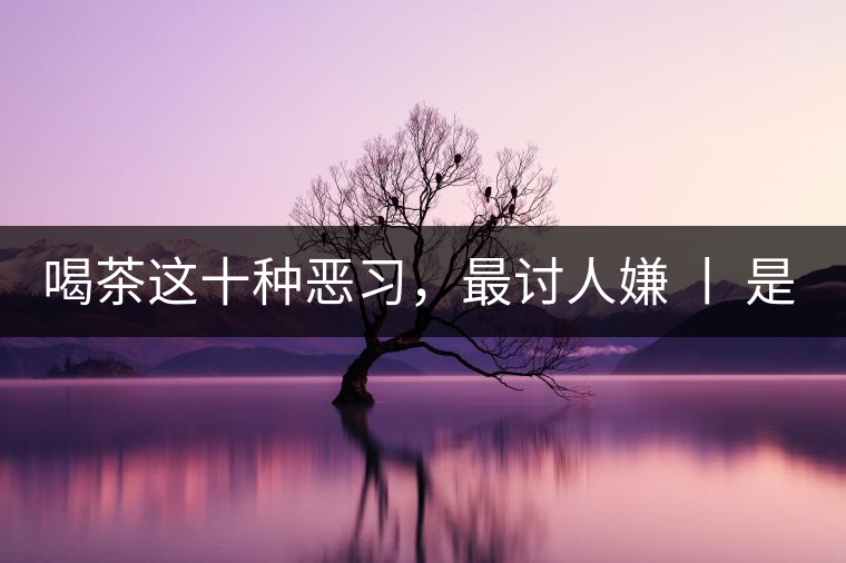 喝茶這十種惡習(xí)，最討人嫌 丨 是否同感？