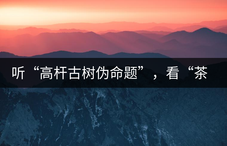 聽“高桿古樹偽命題”，看“茶多酚促進病口愈合”