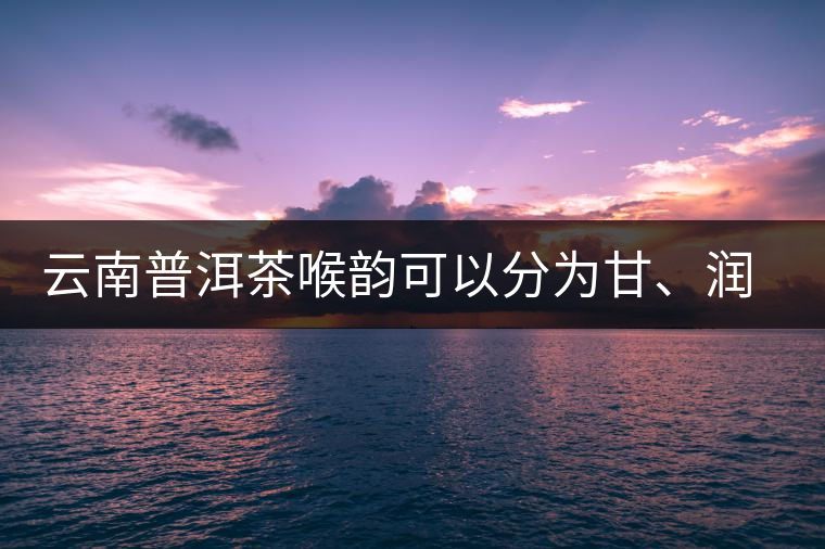 云南普洱茶喉韻可以分為甘、潤、燥