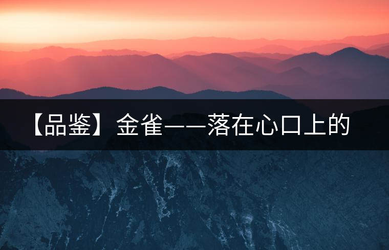 【品鑒】金雀——落在心口上的守護朱砂