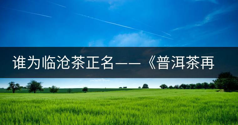 誰為臨滄茶正名——《普洱茶再發(fā)現》開湯品鑒