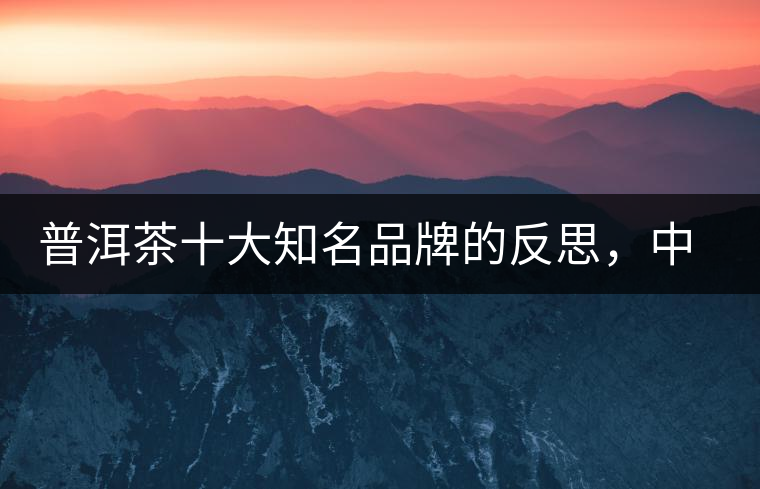 普洱茶十大知名品牌的反思，中國有沒有真正的普洱茶高端品牌？