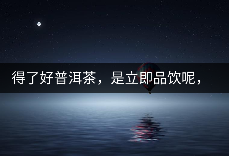 得了好普洱茶，是立即品飲呢，還是收藏？