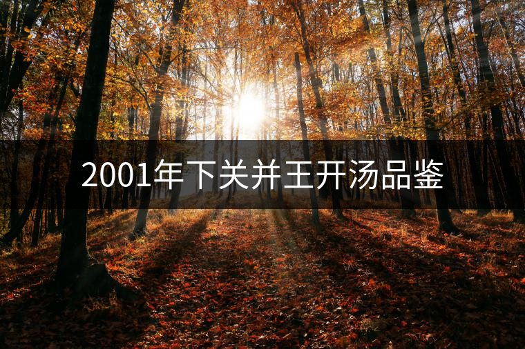 2001年下關并王開湯品鑒