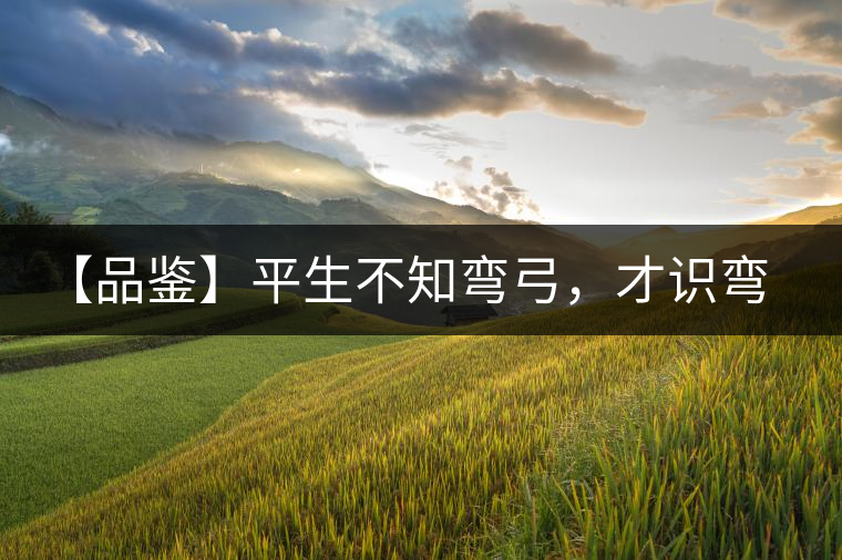 【品鑒】平生不知彎弓，才識彎弓，難舍彎弓