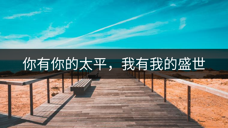 你有你的太平，我有我的盛世