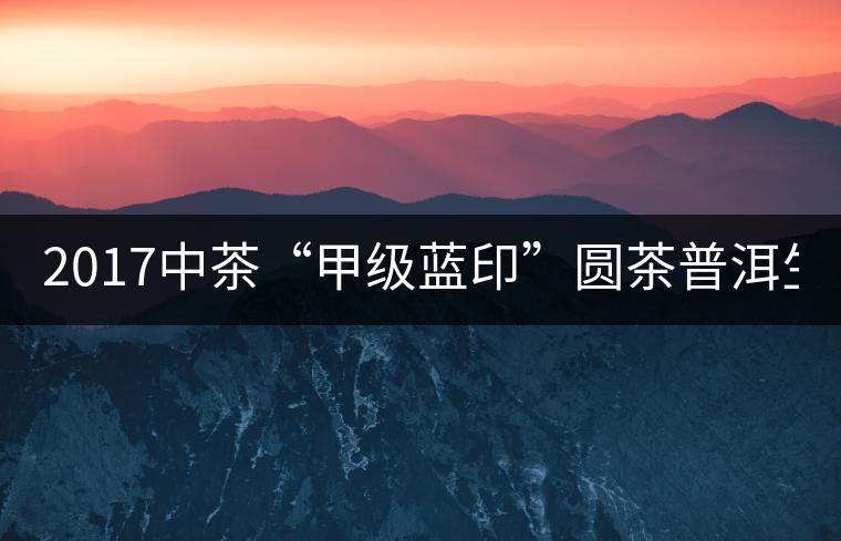 2017中茶“甲級藍印”圓茶普洱生茶357g/餅