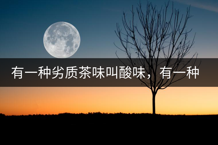 有一種劣質(zhì)茶味叫酸味，有一種優(yōu)質(zhì)茶味也叫酸味