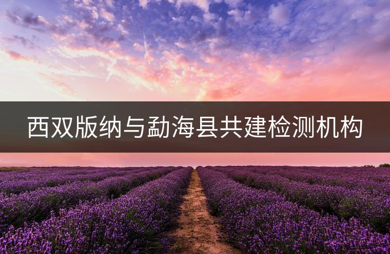 西雙版納與勐?？h共建檢測機構(gòu)