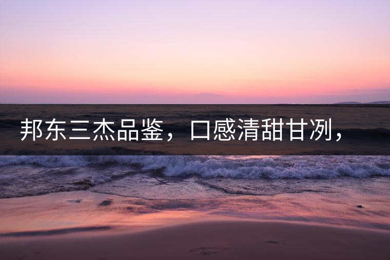 邦東三杰品鑒，口感清甜甘冽，香氣富于變化