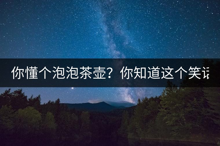 你懂個泡泡茶壺？你知道這個笑話嗎？