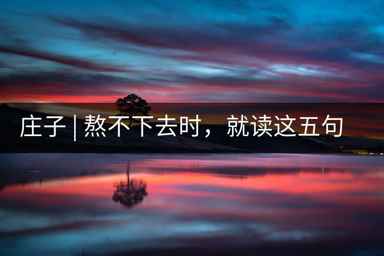 莊子 | 熬不下去時(shí)，就讀這五句話