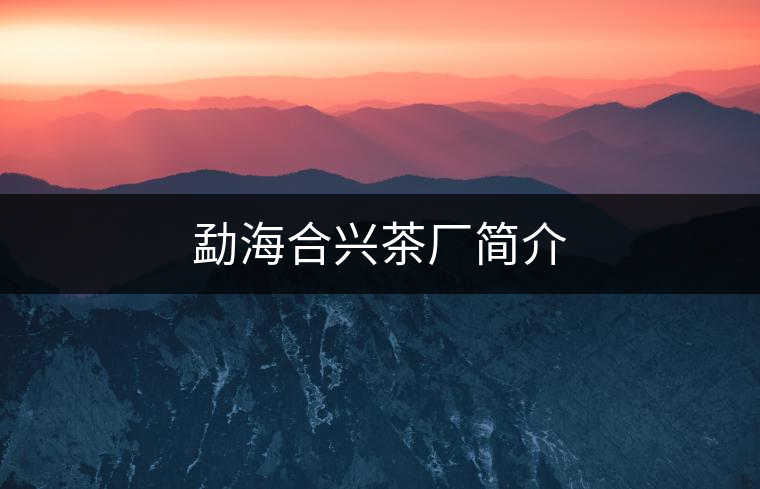 勐海合興茶廠簡(jiǎn)介