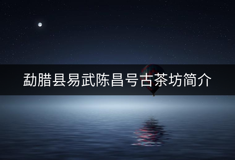 勐臘縣易武陳昌號古茶坊簡介