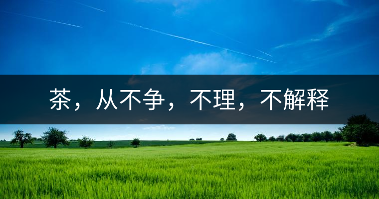 茶，從不爭(zhēng)，不理，不解釋