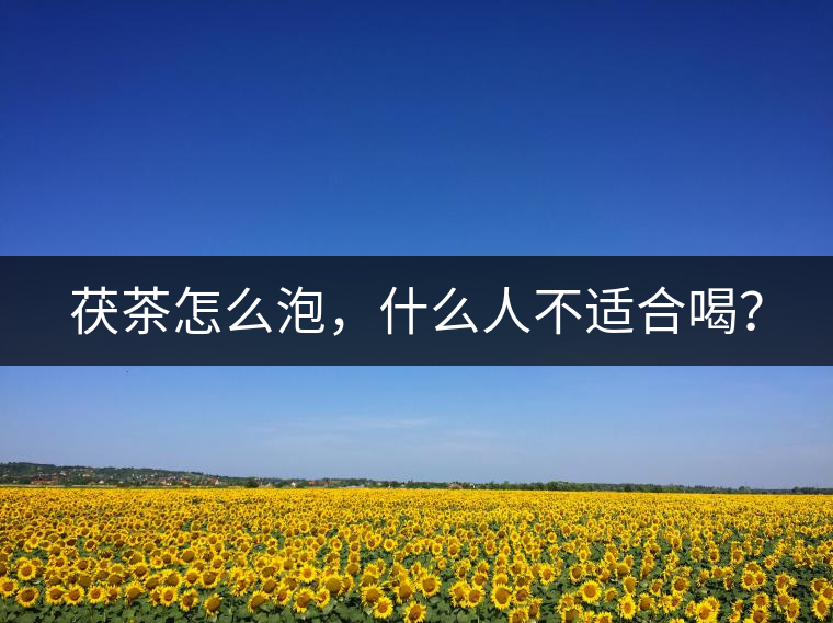茯茶怎么泡，什么人不適合喝？