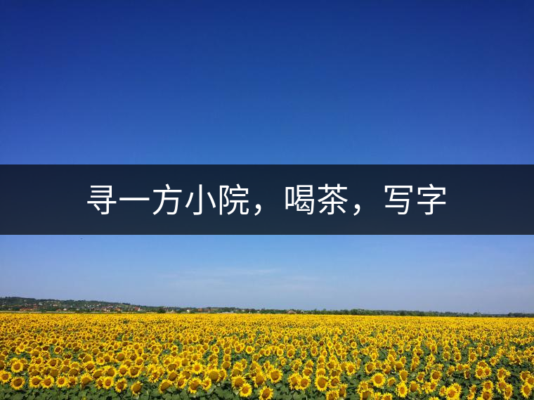 尋一方小院，喝茶，寫字