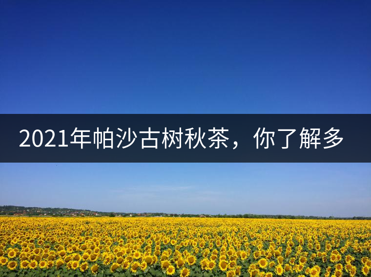 2021年帕沙古樹秋茶，你了解多少？